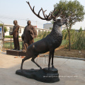 Popular Design Metal Craft Animal Life Size Brass Deer Statues